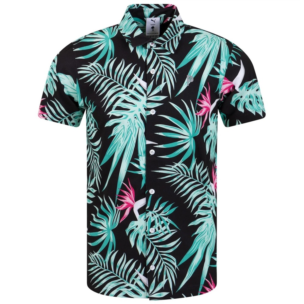 Puma  X PTC PARADISE BUTTON DOWN Shirt Men's Puma Black  Size Small S NWT